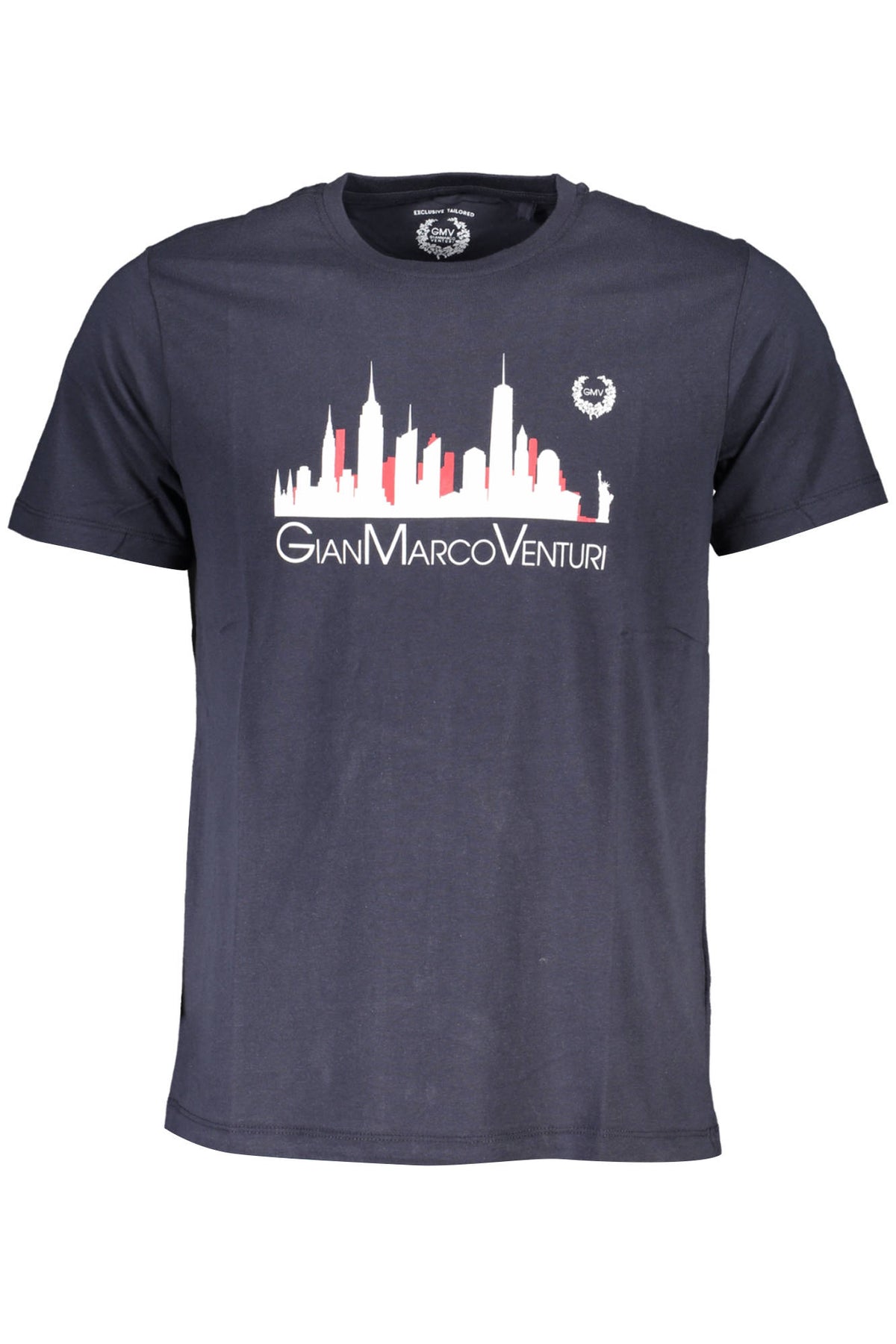GIAN MARCO VENTURI MEN'S SHORT SLEEVED T-SHIRT BLUE