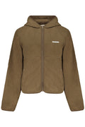 GUESS JEANS WOMEN'S BROWN ZIP-UP SWEATSHIRT