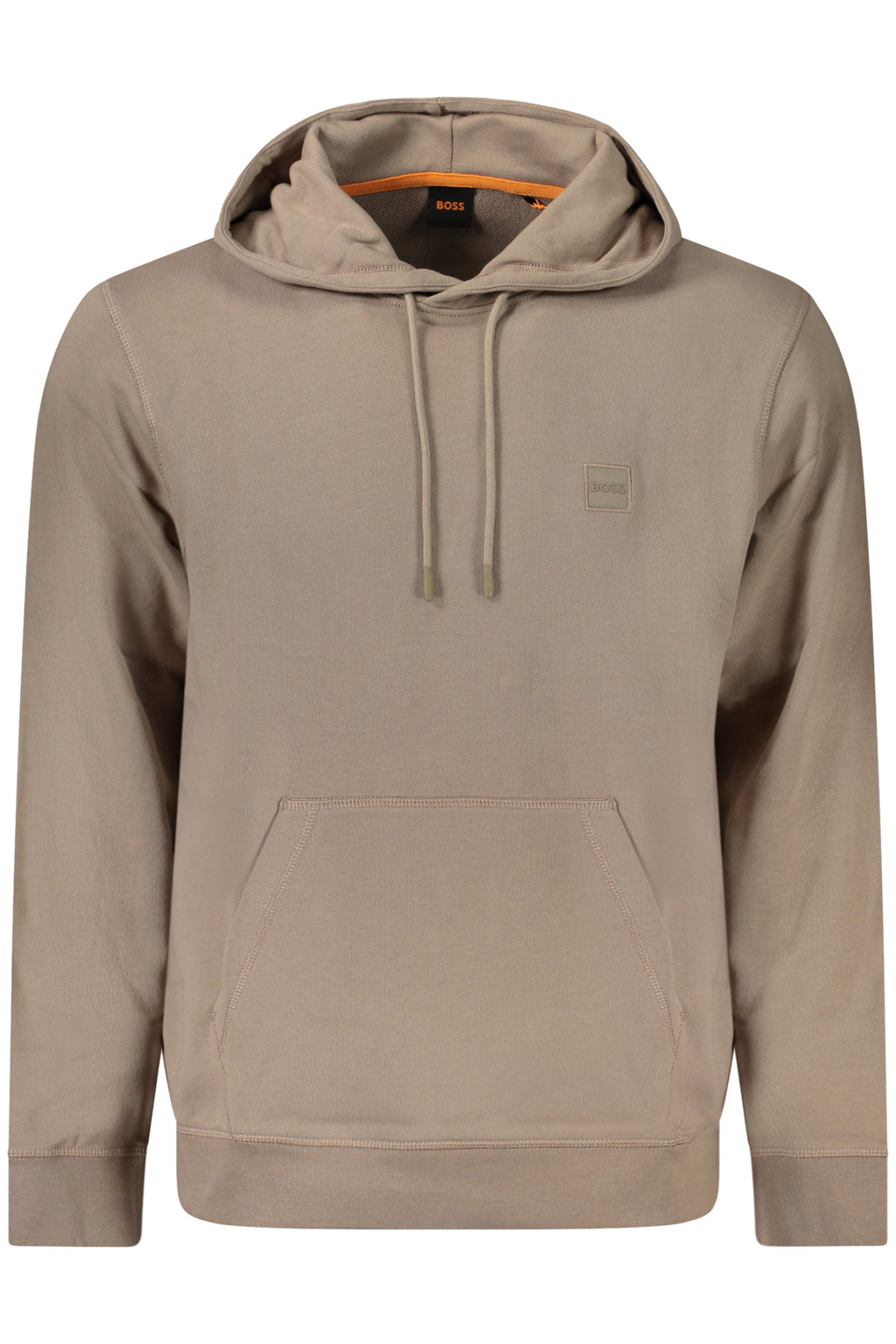 HUGO BOSS MEN'S ZIP-FREE SWEATSHIRT BROWN
