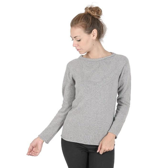 Crown of Edinburgh Cashmere - Crown of Edinburgh Cashmere Womens Boat Neck Sweater COE 0015 GREY