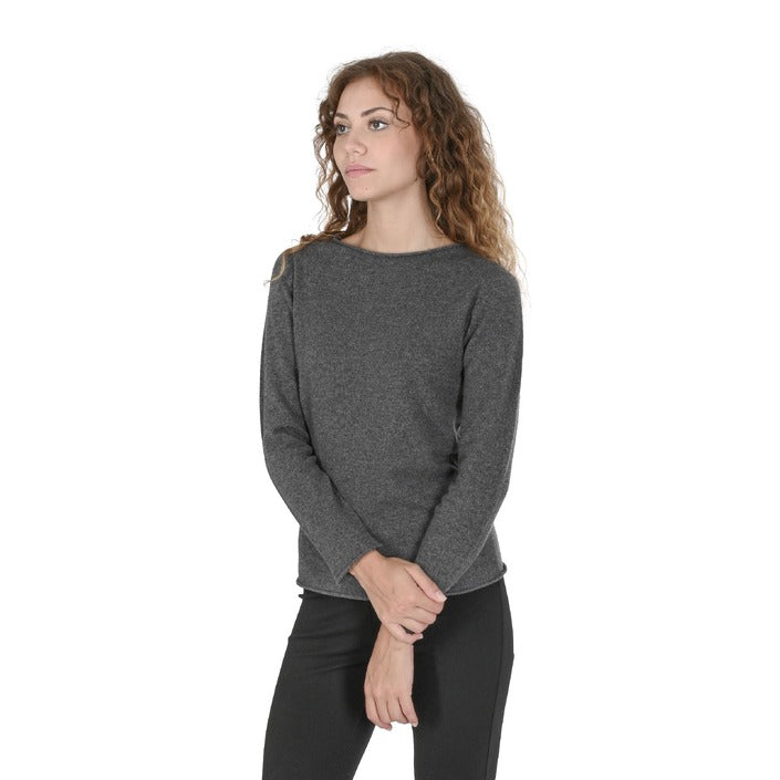 Crown of Edinburgh Cashmere - Crown of Edinburgh Cashmere Womens Boat Neck Sweater COE 0025 SMOG