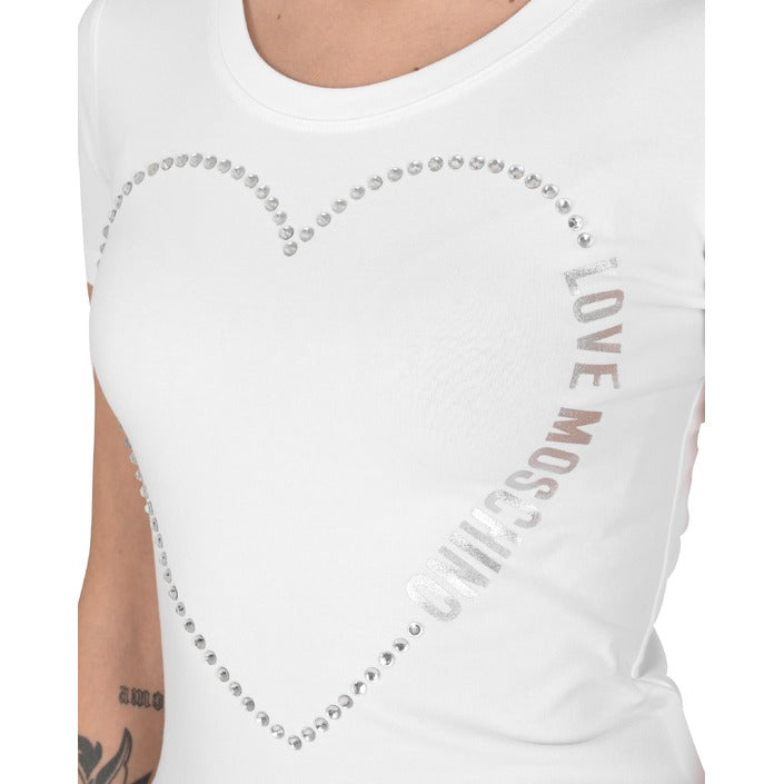 Love Moschino - Love Moschino Womens T-Shirt W 4 H19 09 E 2264 A00 OPTICAL WHITE