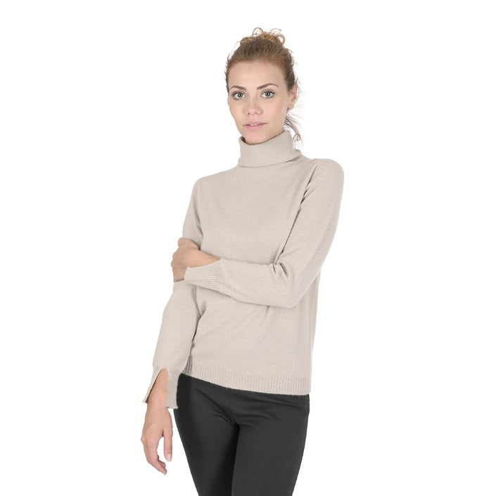 Crown of Edinburgh Cashmere - Crown of Edinburgh Cashmere Womens Turtleneck Sweater COE 0023 TAUPE