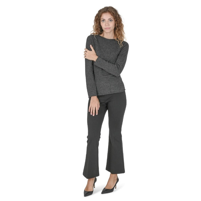 Crown of Edinburgh Cashmere - Crown of Edinburgh Cashmere Womens Boat Neck Sweater COE 007 IRON GREY
