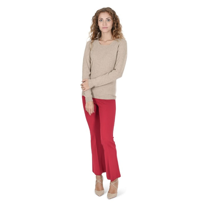 Crown of Edinburgh Cashmere - Crown of Edinburgh Cashmere Womens Square Neck Sweater COE 0024 SAND