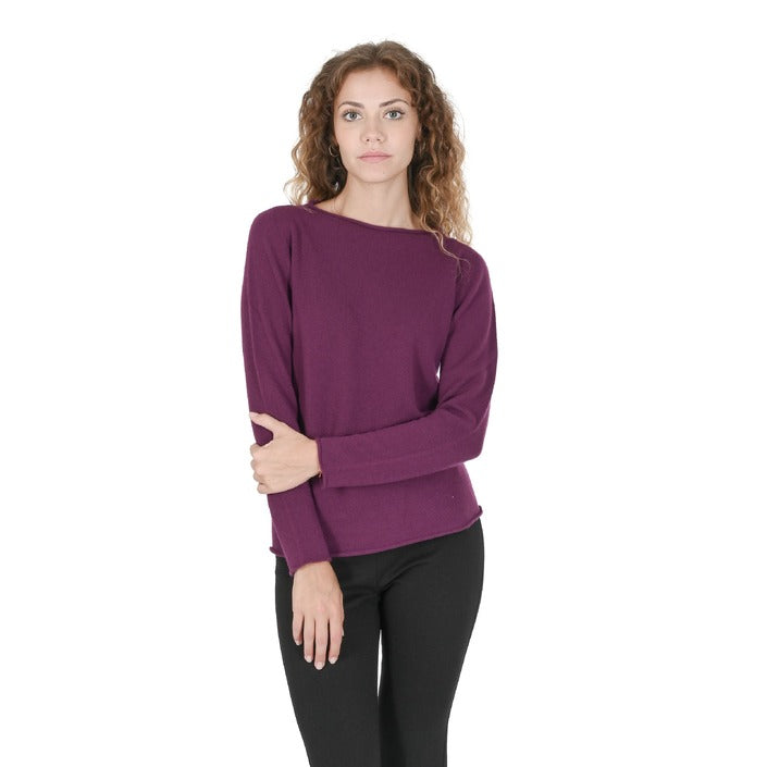 Crown of Edinburgh Cashmere - Crown of Edinburgh Cashmere Womens Boat Neck Sweater COE 0025 PURPLE