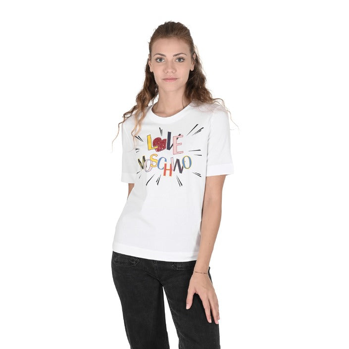 Love Moschino - Love Moschino Womens T-Shirt W 4 F15 3E M 3876 A00 OPTICAL WHITE