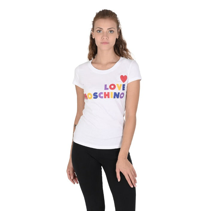 Love Moschino - Love Moschino Womens T-Shirt W 4 B19 5B M 4083 A00 OPTICAL WHITE