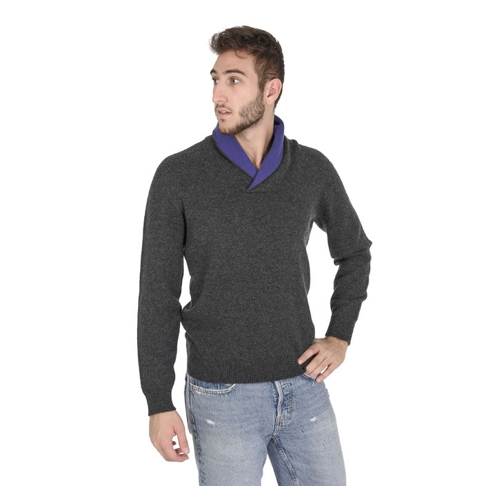 Crown of Edinburgh Cashmere - Crown of Edinburgh Cashmere Mens Shawl Collar Sweater COE 0011 NAVY