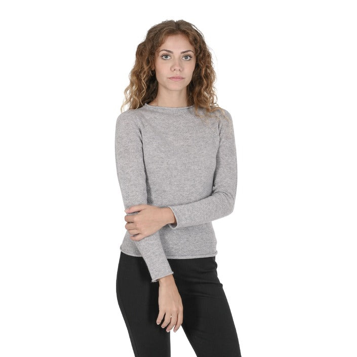 Crown of Edinburgh Cashmere - Crown of Edinburgh Cashmere Womens Boat Neck Sweater COE 007 ASH GREY