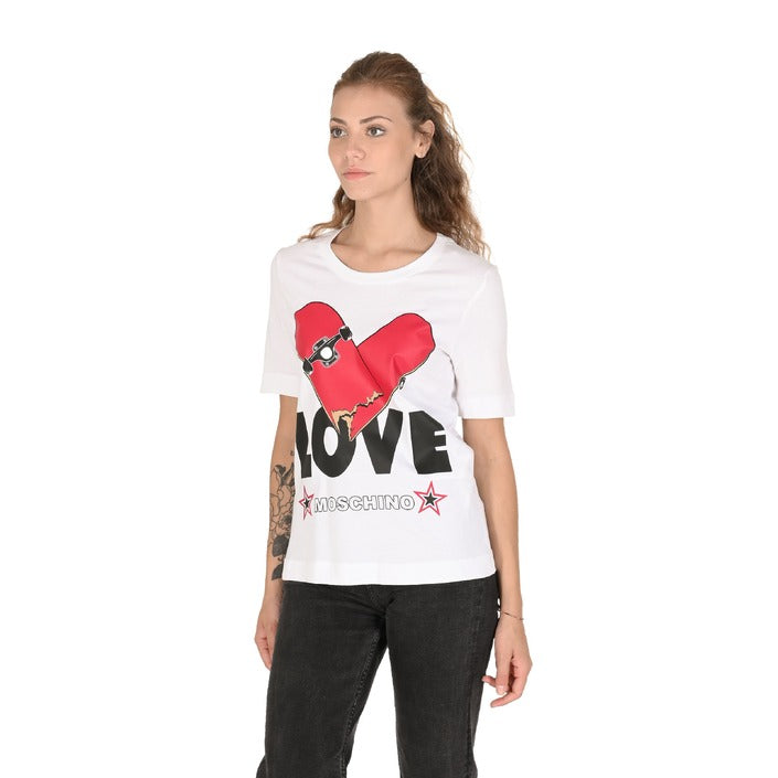 Love Moschino - Love Moschino Womens T-Shirt W 4 F15 3S M 3876 A00 OPTICAL WHITE