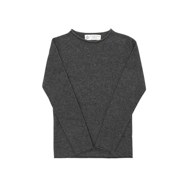 Crown of Edinburgh Cashmere - Crown of Edinburgh Cashmere Womens Boat Neck Sweater COE 007 IRON GREY