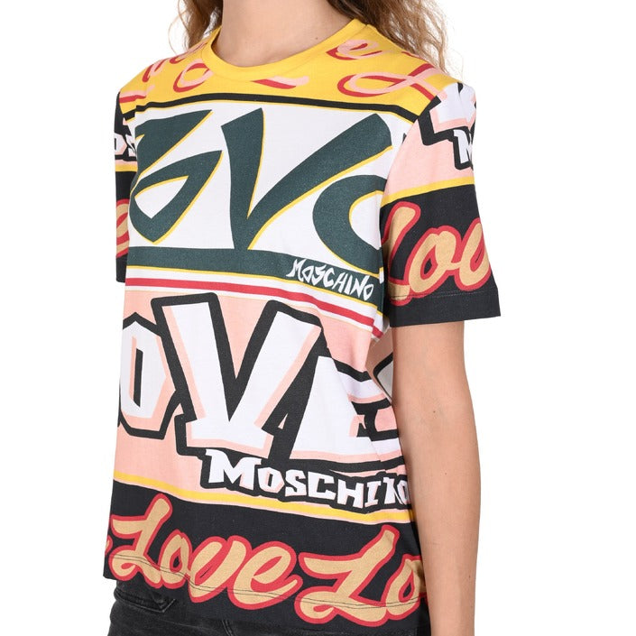 Love Moschino - Love Moschino Womens T-Shirt W 4 H06 30 M 3876 4031 MULTILOGHI