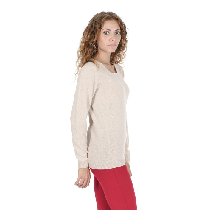 Crown of Edinburgh Cashmere - Crown of Edinburgh Cashmere Womens Square Neck Sweater COE 0024 LINEN