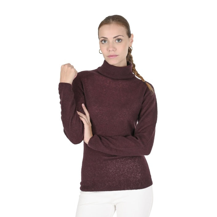Crown of Edinburgh Cashmere - Crown of Edinburgh Cashmere Womens Turtleneck Sweater COE 0019 BORDEAUX
