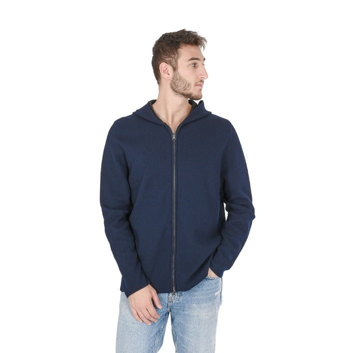 Crown of Edinburgh Cashmere - Crown of Edinburgh Cashmere Mens Hoodie COE 0055 NAVY