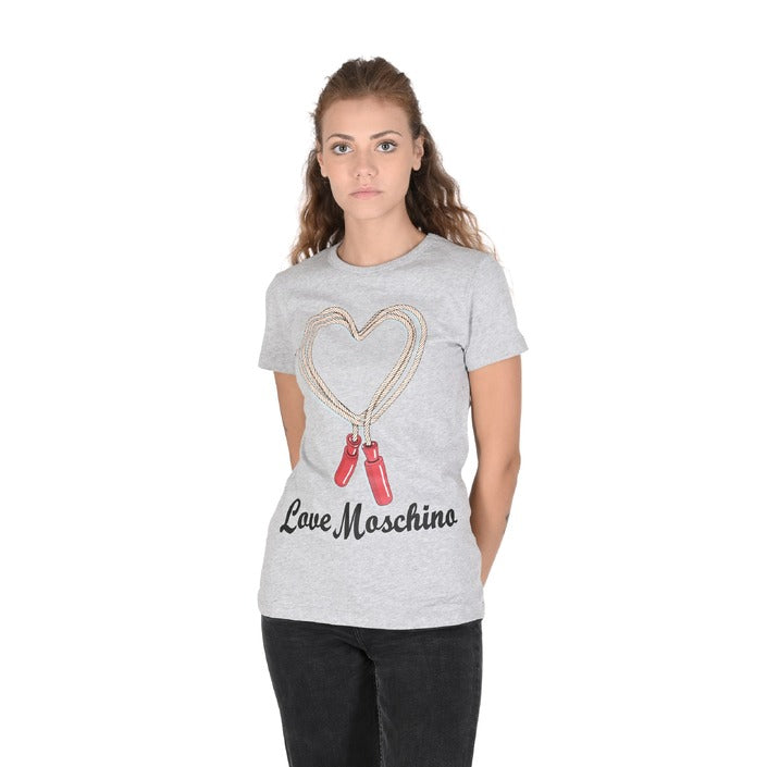 Love Moschino - Love Moschino Womens T-Shirt W 4 F73 69 M 3876 A966 MEL.LIGHT GREY