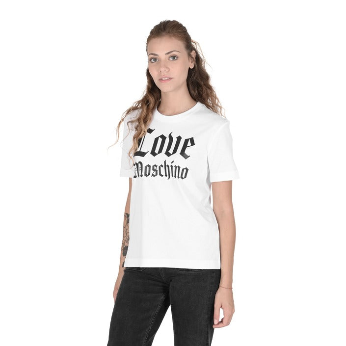 Love Moschino - Love Moschino Womens T-Shirt W 4 H06 33 M 3876 A00 OPTICAL WHITE