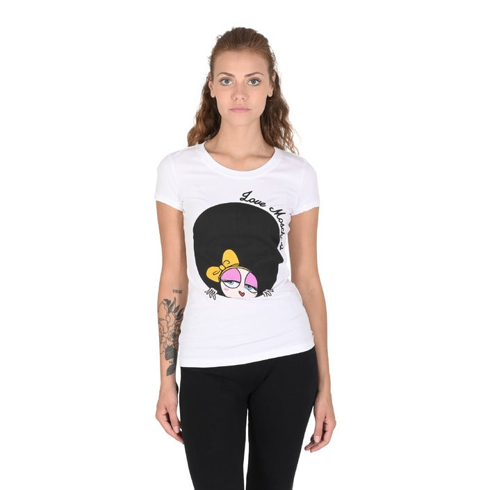 Love Moschino - Love Moschino Womens T-Shirt W 4 B19 4Z E 2065 A00 OPTICAL WHITE