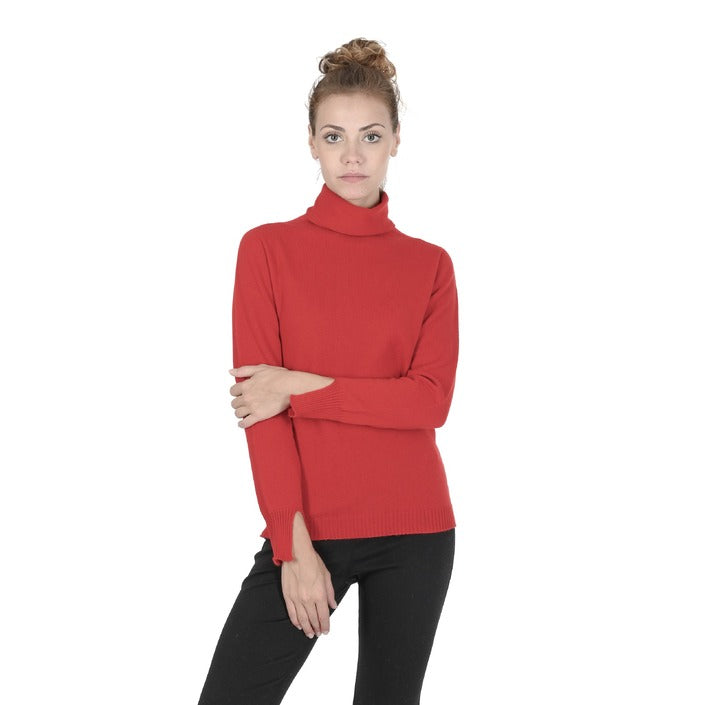 Crown of Edinburgh Cashmere - Crown of Edinburgh Cashmere Womens Turtleneck Sweater COE 0023 RED