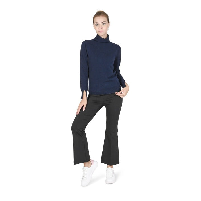 Crown of Edinburgh Cashmere - Crown of Edinburgh Cashmere Womens Turtleneck Sweater COE 0023 NAVY BLUE