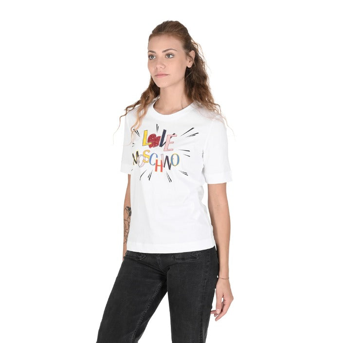Love Moschino - Love Moschino Womens T-Shirt W 4 F15 3E M 3876 A00 OPTICAL WHITE