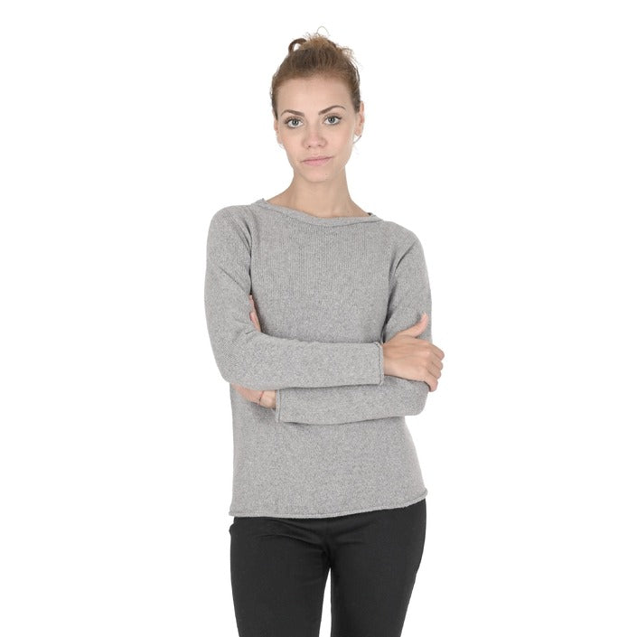 Crown of Edinburgh Cashmere - Crown of Edinburgh Cashmere Womens Boat Neck Sweater COE 0015 GREY