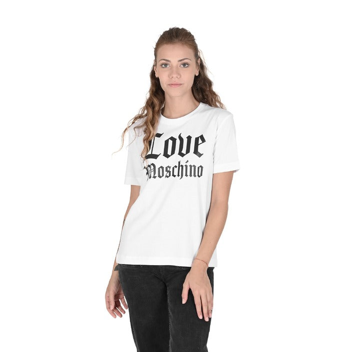 Love Moschino - Love Moschino Womens T-Shirt W 4 H06 33 M 3876 A00 OPTICAL WHITE