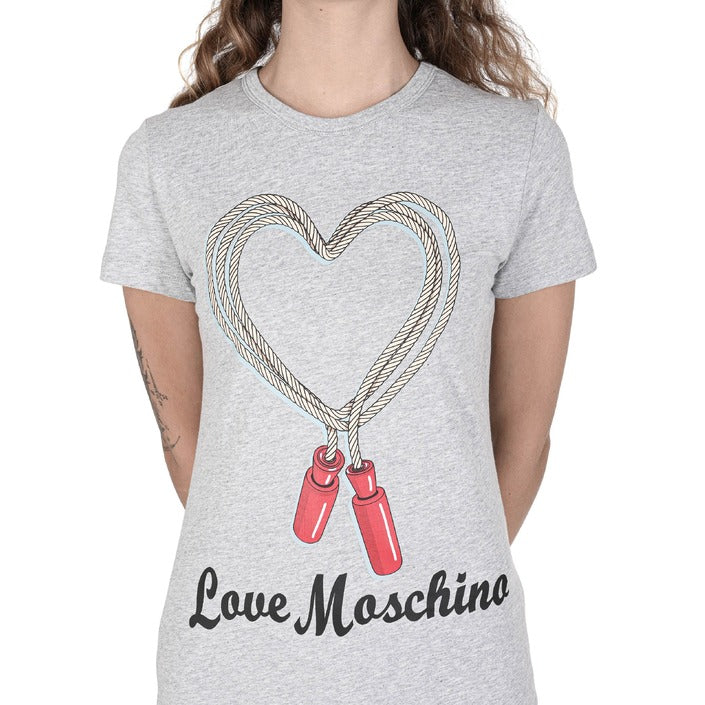 Love Moschino - Love Moschino Womens T-Shirt W 4 F73 69 M 3876 A966 MEL.LIGHT GREY