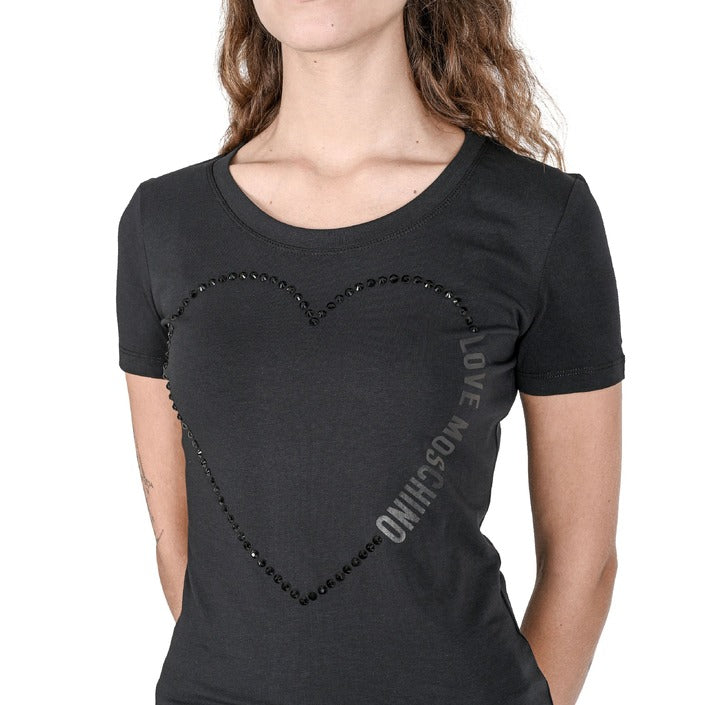 Love Moschino - Love Moschino Womens T-Shirt W 4 H19 09 E 2264 C74 BLACK