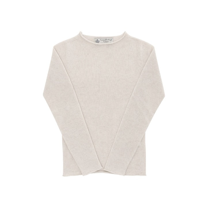 Crown of Edinburgh Cashmere - Crown of Edinburgh Cashmere Womens Boat Neck Sweater COE 007 SAND