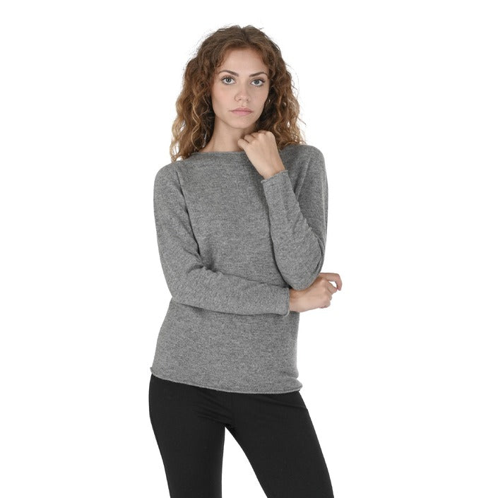 Crown of Edinburgh Cashmere - Crown of Edinburgh Cashmere Womens Boat Neck Sweater COE 0025 GREY