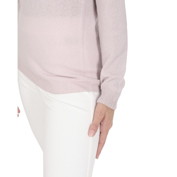 Crown of Edinburgh Cashmere - Crown of Edinburgh Cashmere Womens Square Neck Sweater COE 0024 PINK
