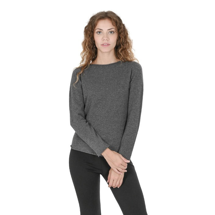 Crown of Edinburgh Cashmere - Crown of Edinburgh Cashmere Womens Boat Neck Sweater COE 0025 SMOG