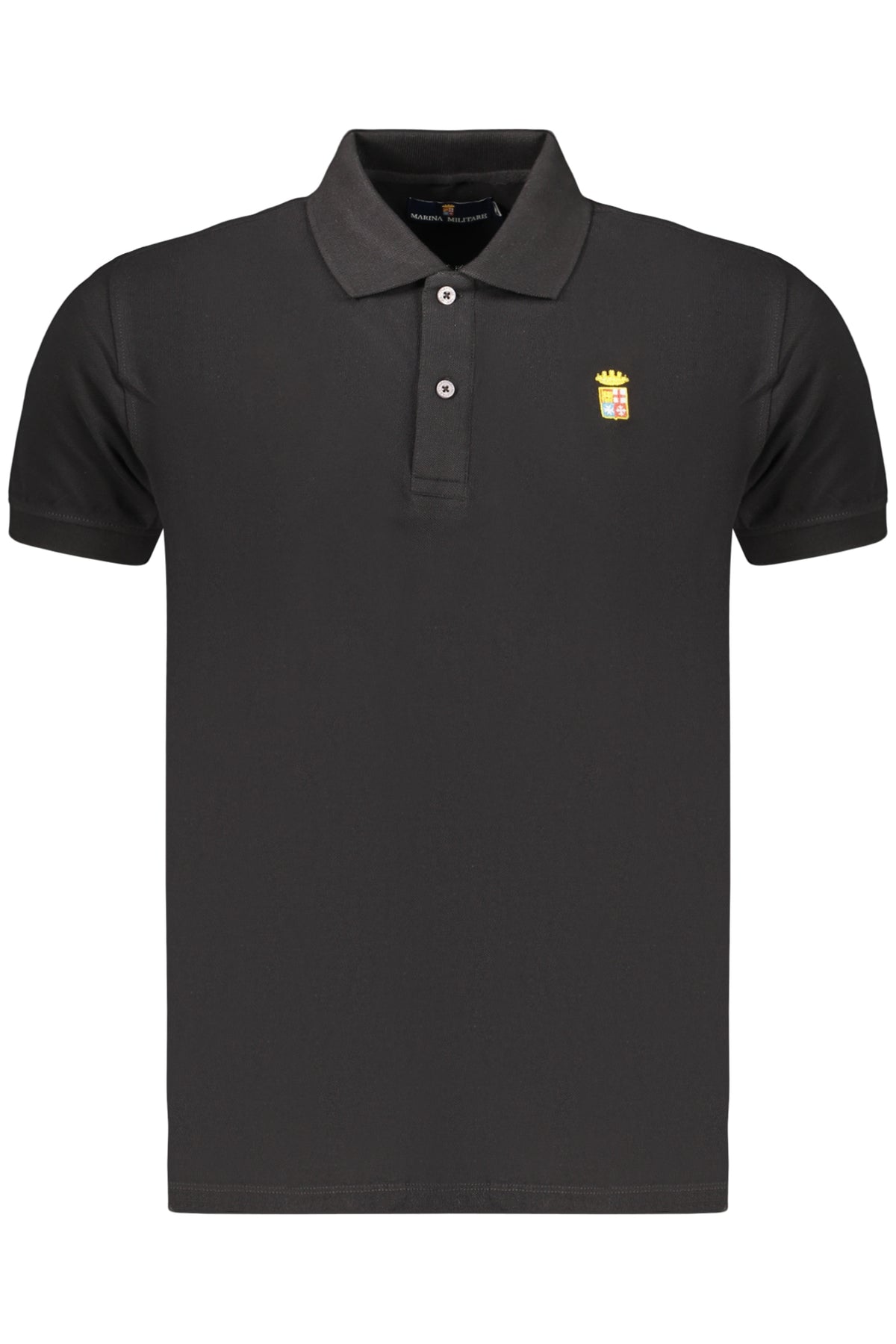 MARINA MILITARE Navy Men's Black Short-sleeved Polo Shirt MYL200C