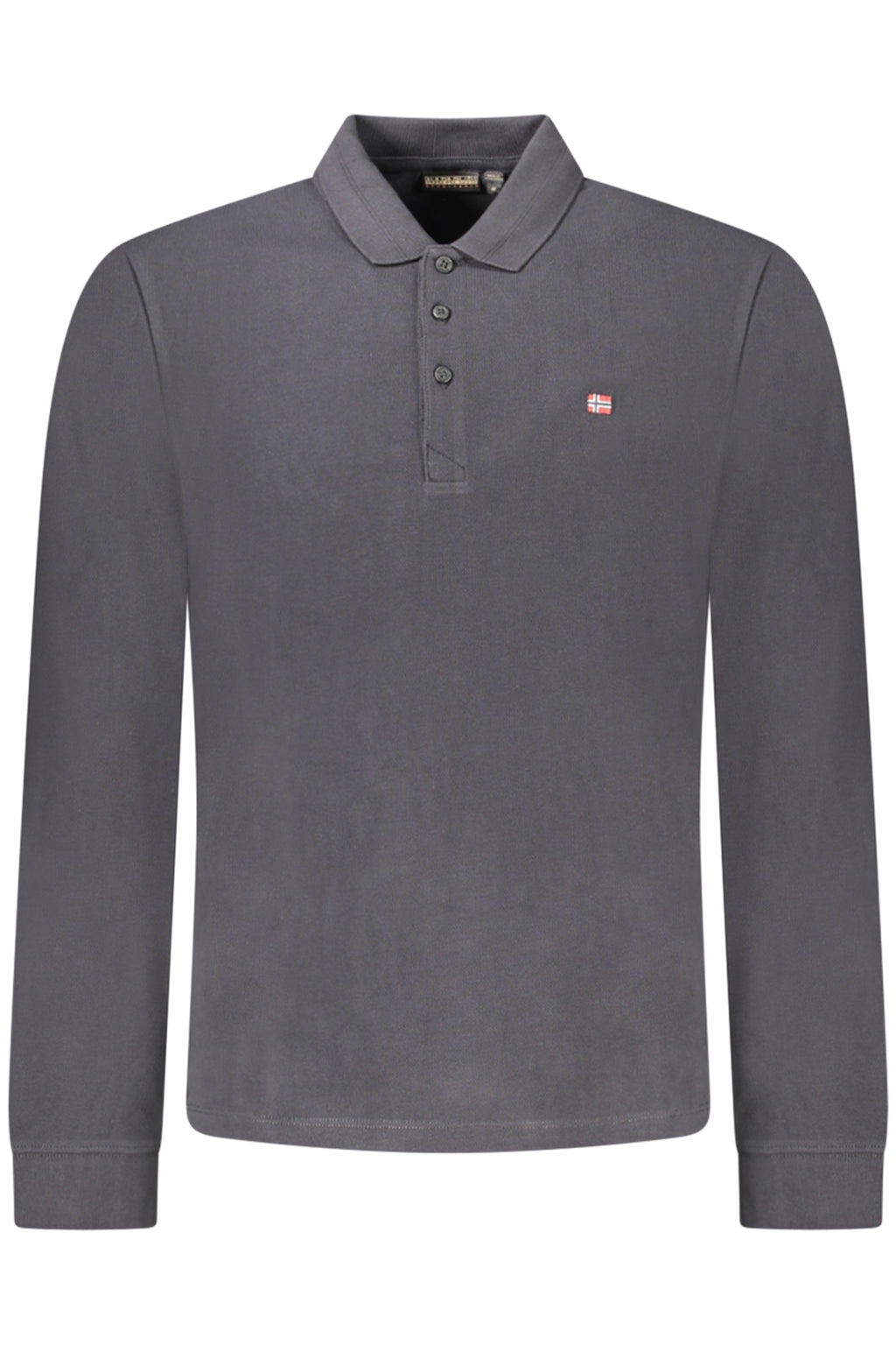 NAPAPIJRI MEN'S LONG-SLEEVED POLO SHIRT BLACK