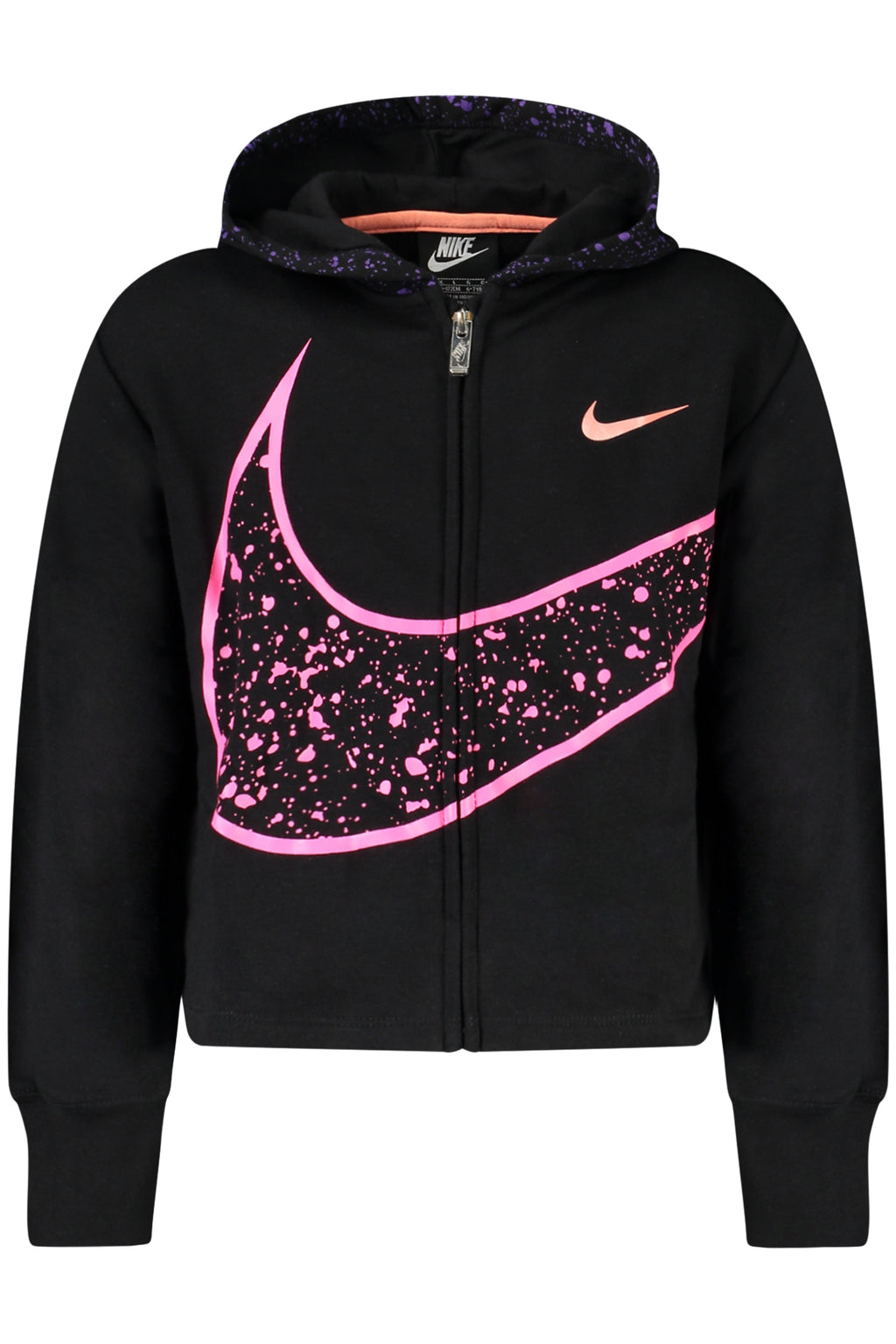NIKE Girls' Black Zip-up Sweatshirt 36J287