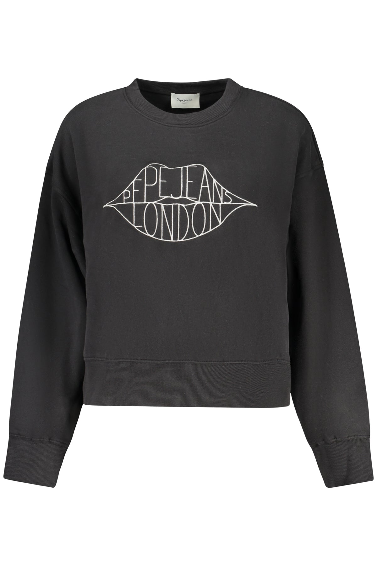 PEPE JEANS WOMEN'S BLACK ZIP-UP SWEATSHIRT