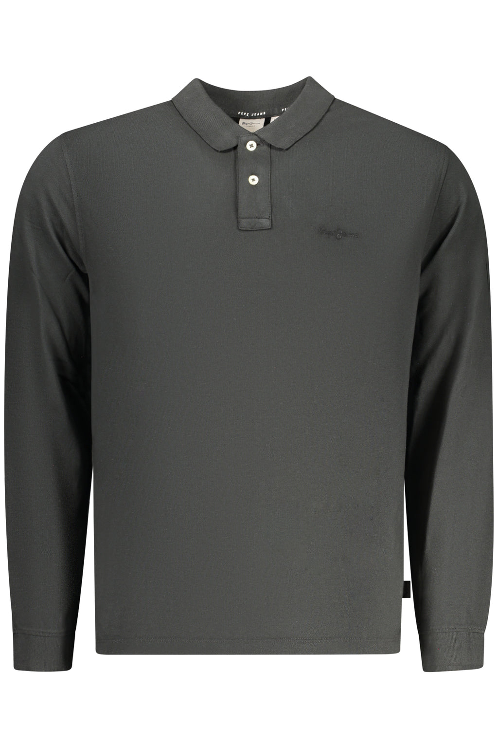 PEPE JEANS MEN'S LONG-SLEEVED POLO SHIRT BLACK