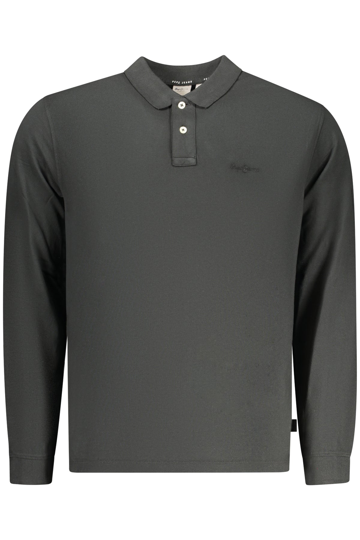 PEPE JEANS MEN'S LONG-SLEEVED POLO SHIRT BLACK