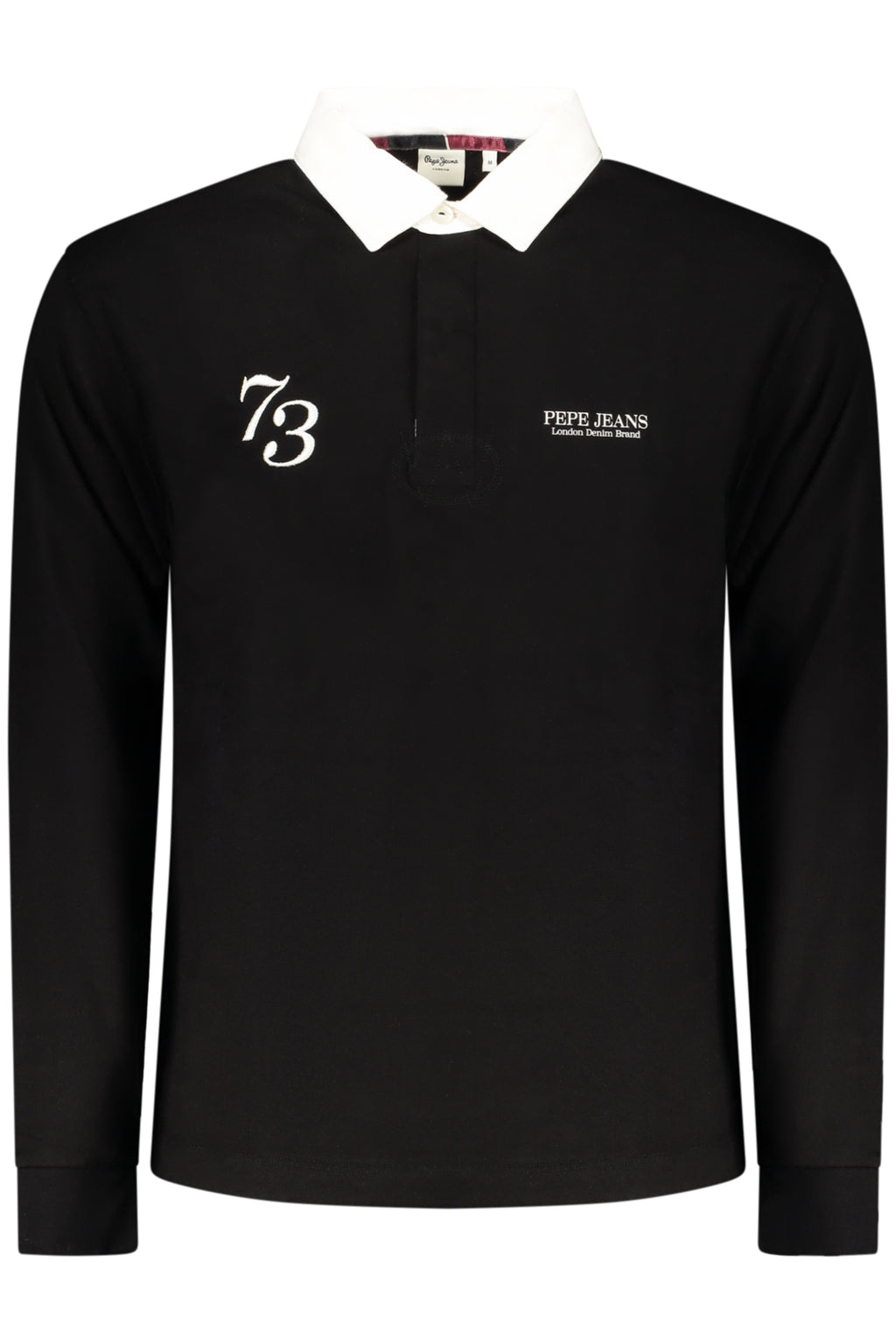 PEPE JEANS MEN'S LONG-SLEEVED POLO SHIRT BLACK
