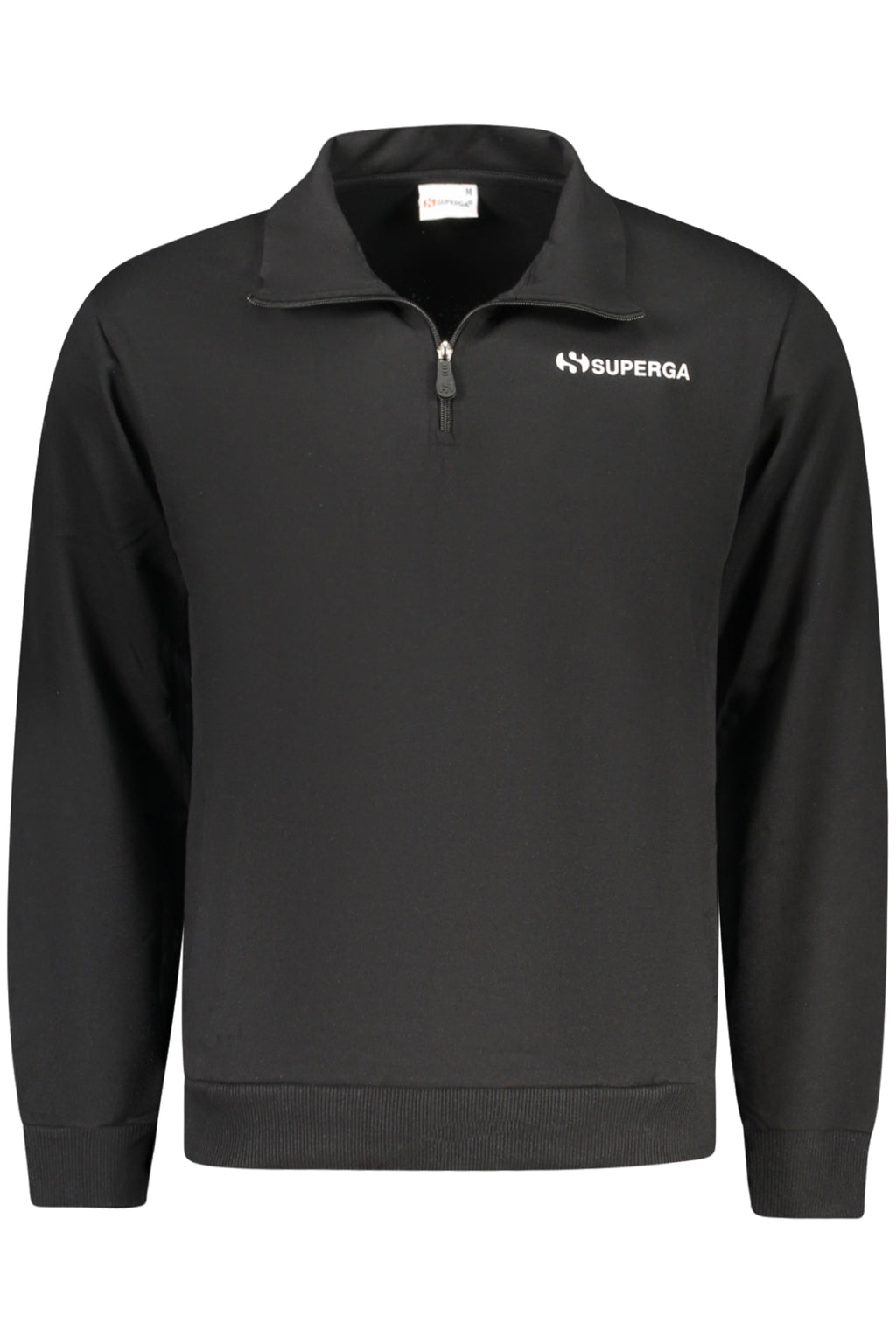 SUPERGA MEN'S BLACK ZIP-UP SWEATSHIRT