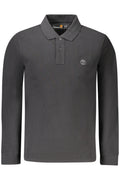 TIMBERLAND MEN'S LONG-SLEEVE POLO SHIRT BLACK