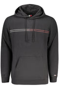 TOMMY HILFIGER MEN'S BLACK ZIP-UP SWEATSHIRT