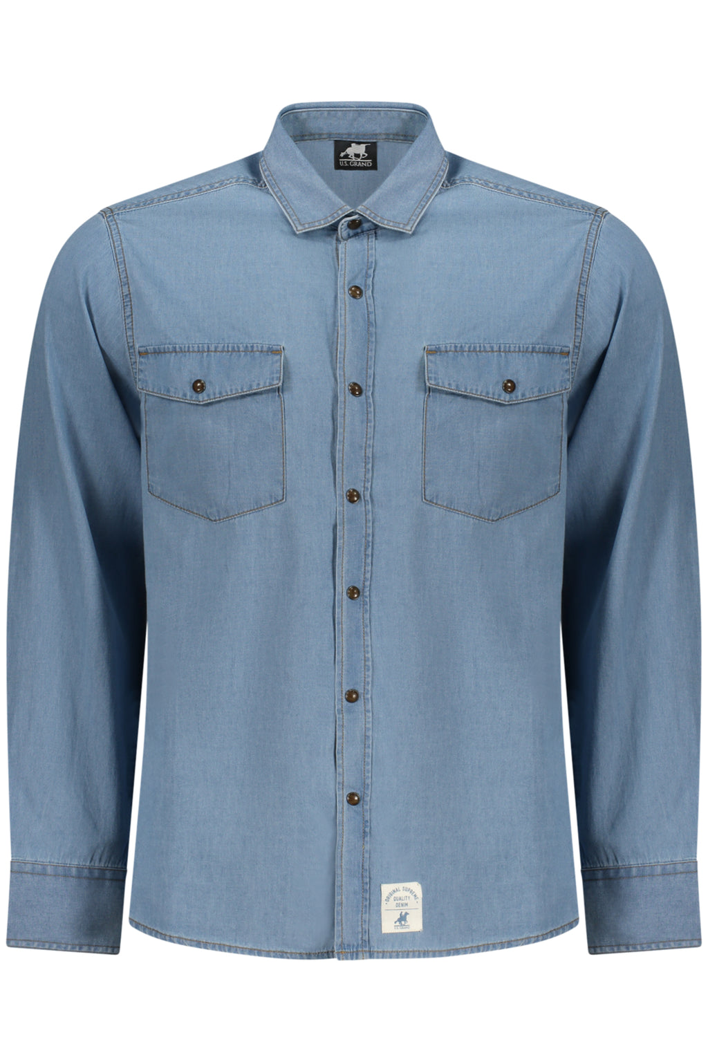 US GRAND MEN'S LONG-SLEEVED SHIRT BLUE