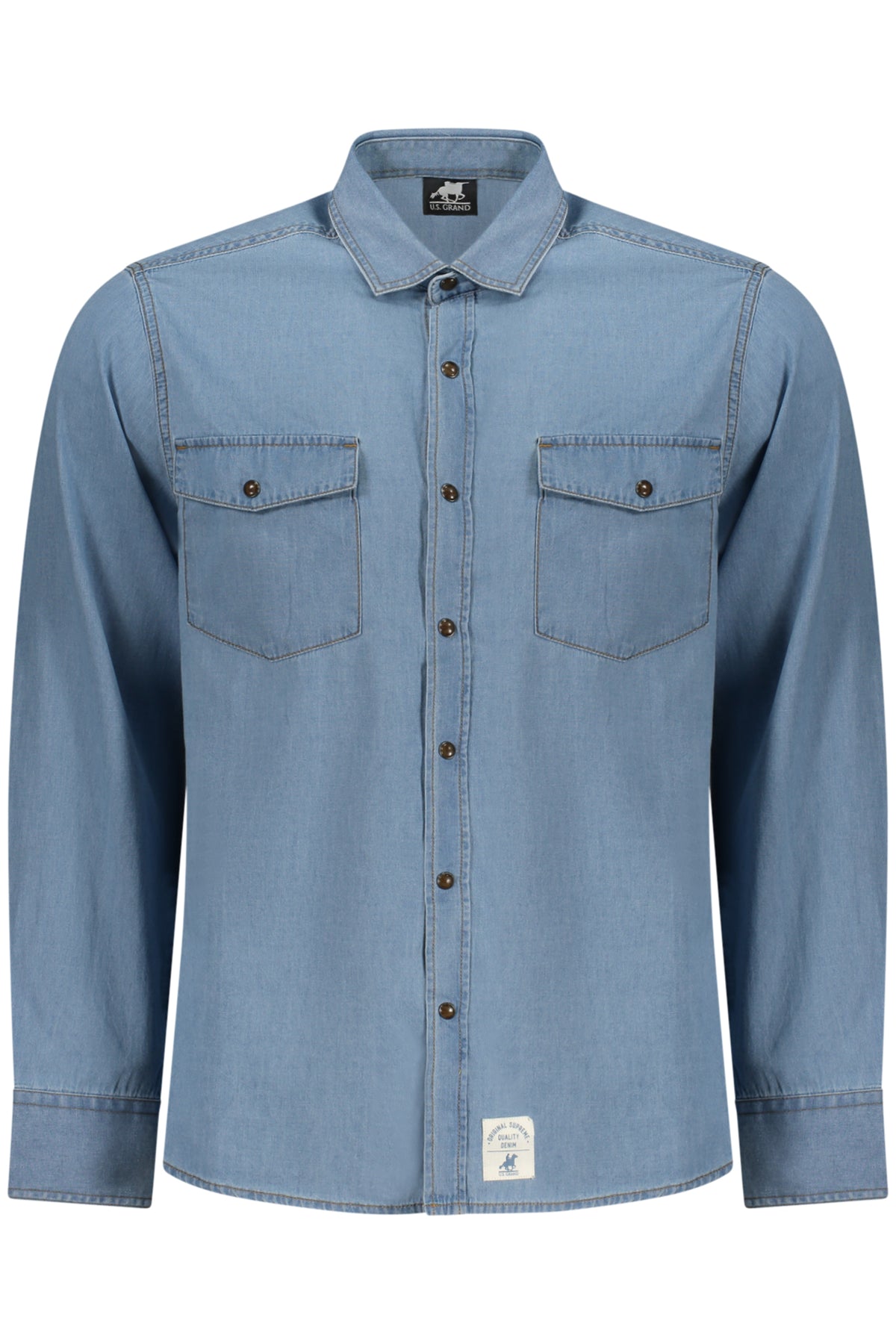US GRAND MEN'S LONG-SLEEVED SHIRT BLUE
