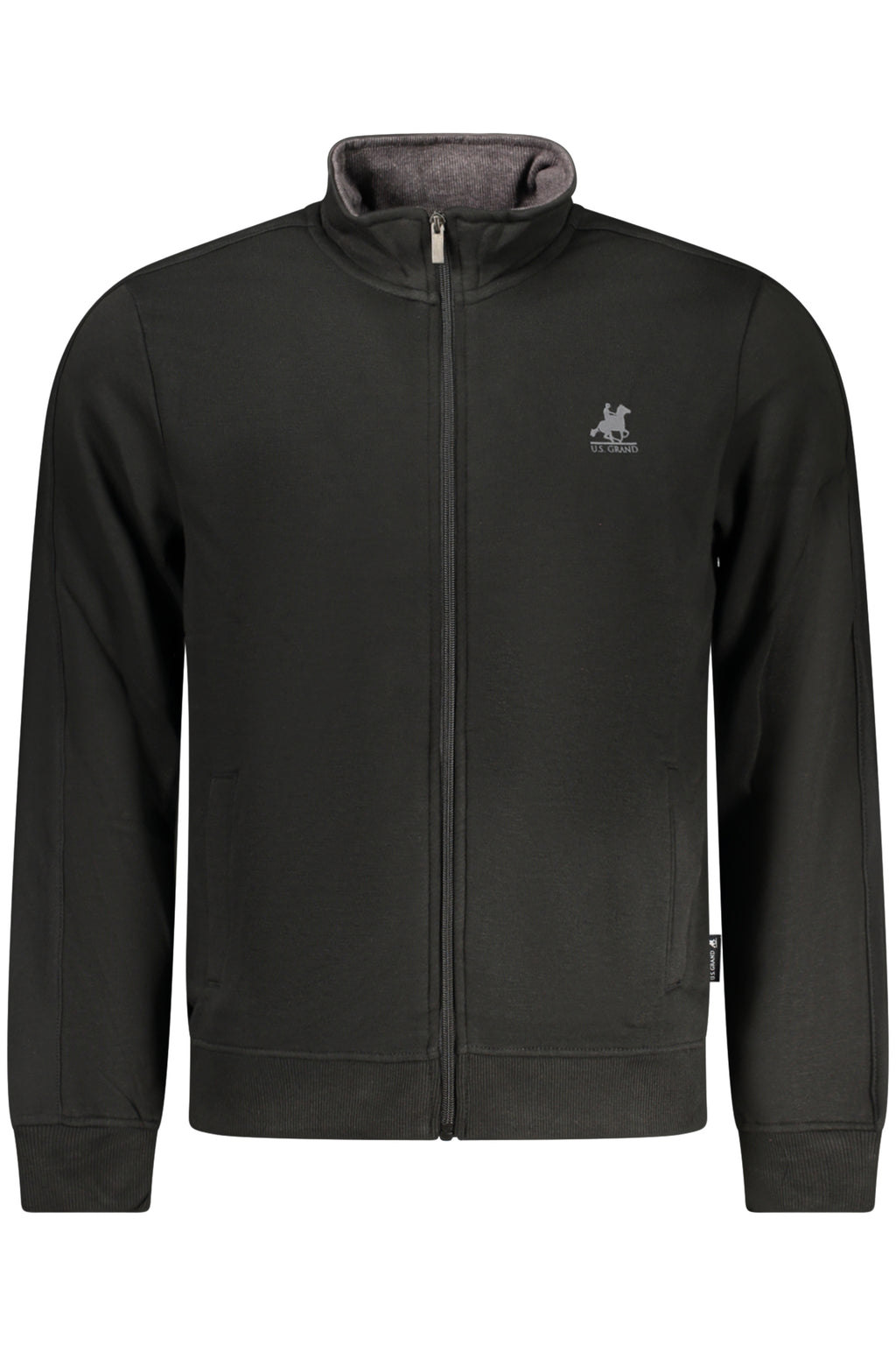 US GRAND MEN'S BLACK ZIP-UP SWEATSHIRT