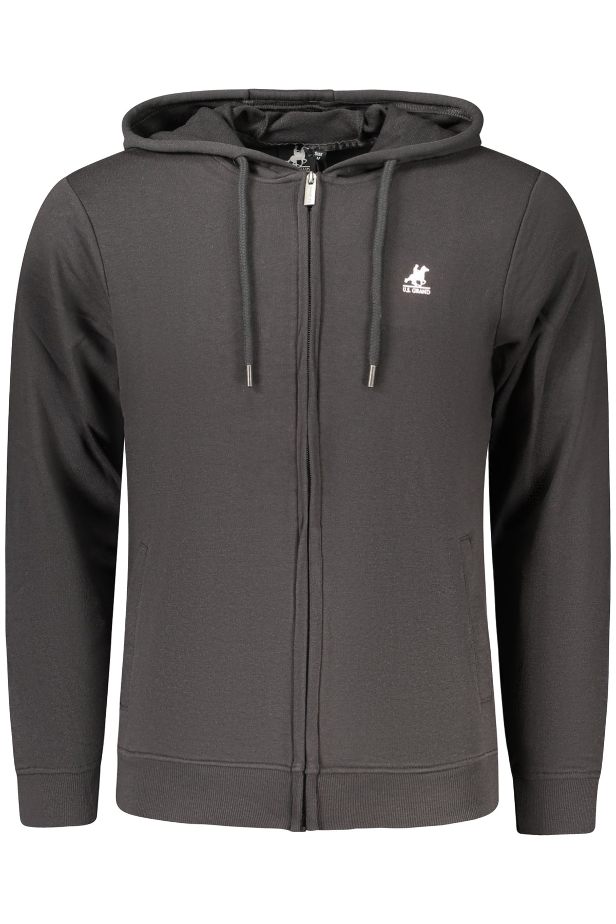 U.S. GRAND Us Grand Men's Black Zip-up Sweatshirt AU03221SILVIO