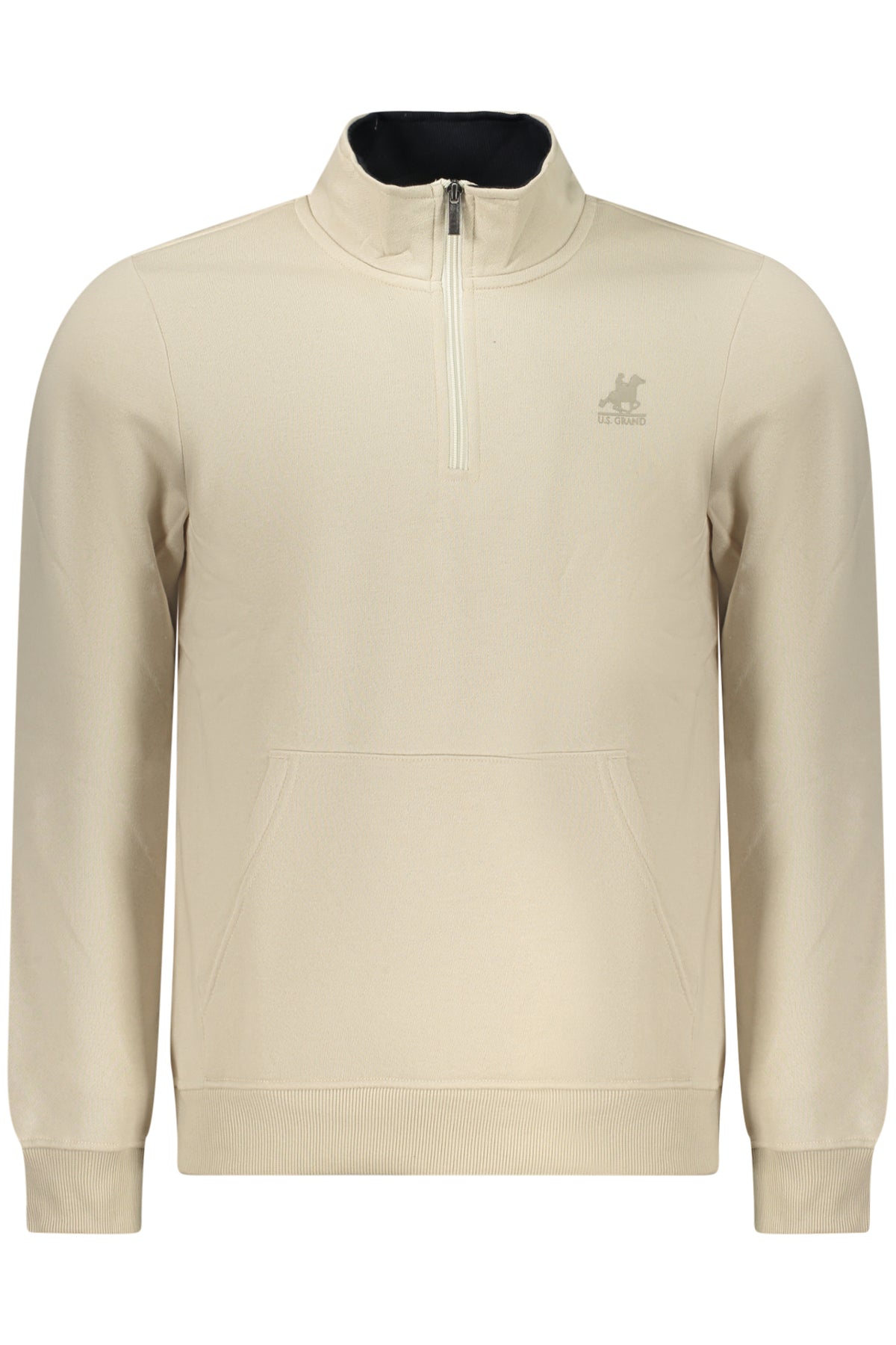 US GRAND MEN'S BEIGE ZIP-UP SWEATSHIRT
