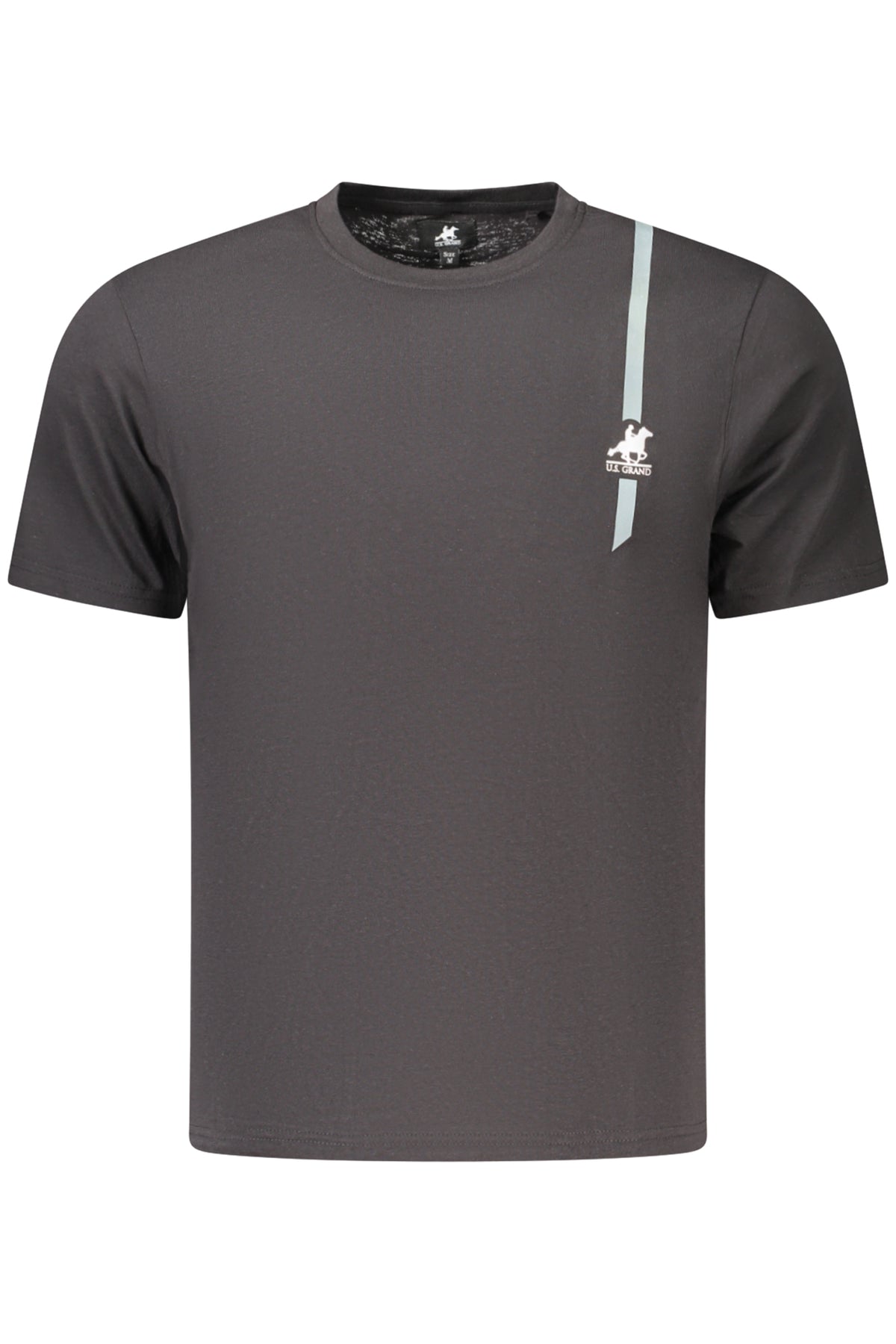 U.S. GRAND Us Grand Men's Black Short-sleeve T-shirt AU03193ZACK